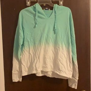 She and sky teal ombré hoodie, size small.